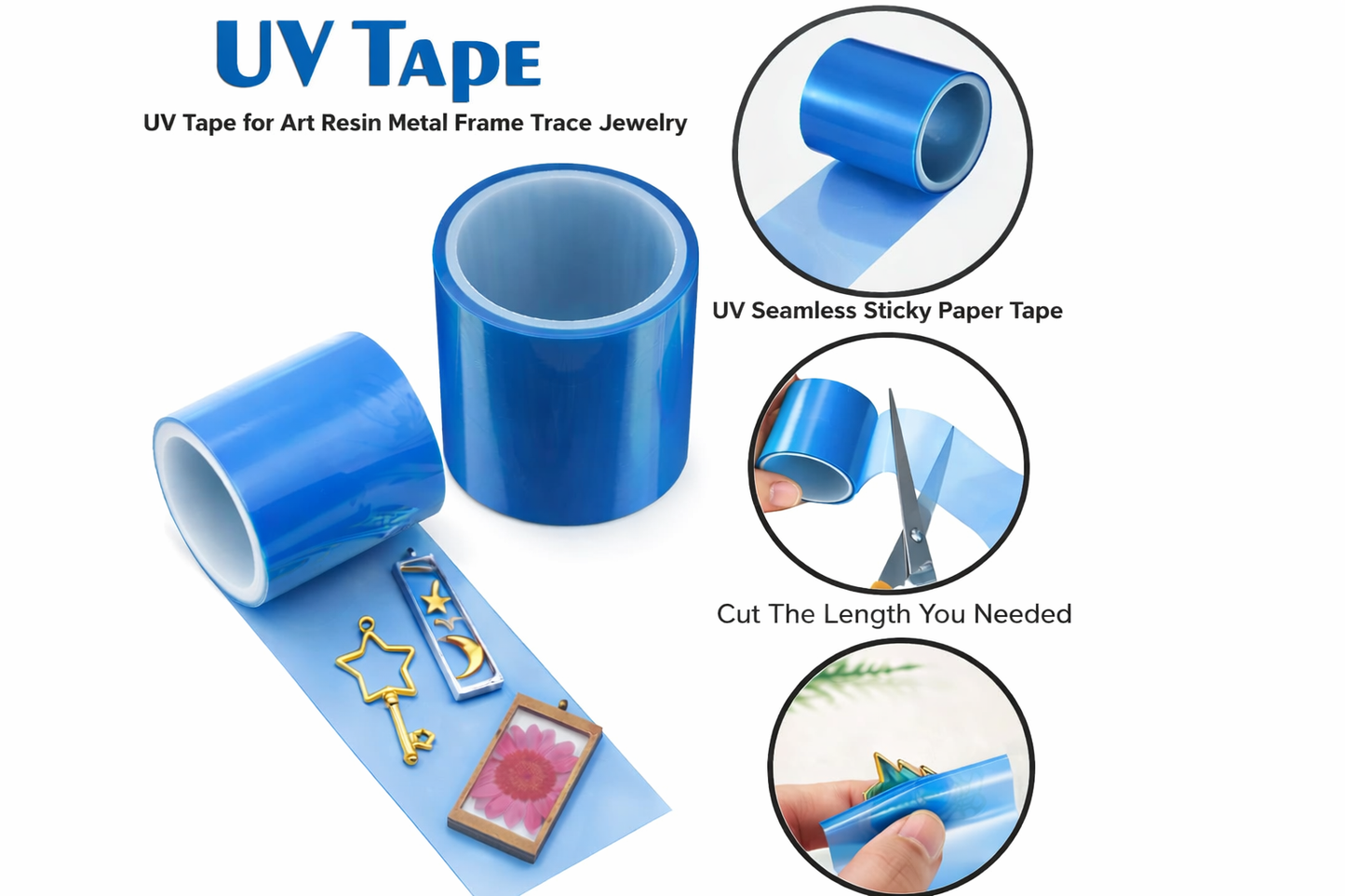 UV Tape for Resin Jewelry – Seamless Sticky Tape for Silicone Molds & Metal Frames