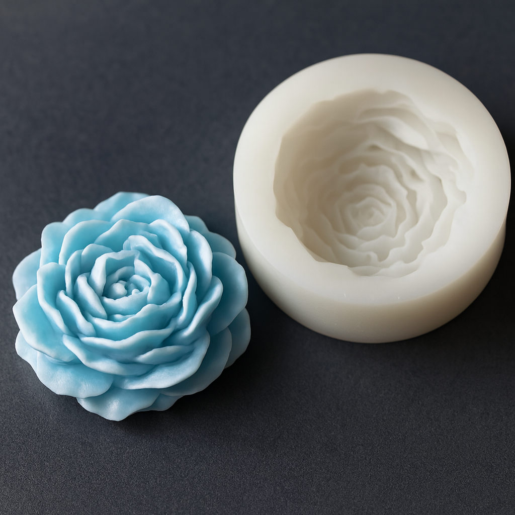 Peony Rose Silicone Mold for Scented Candles, Soap, Diffuser Stones & DIY Crafts