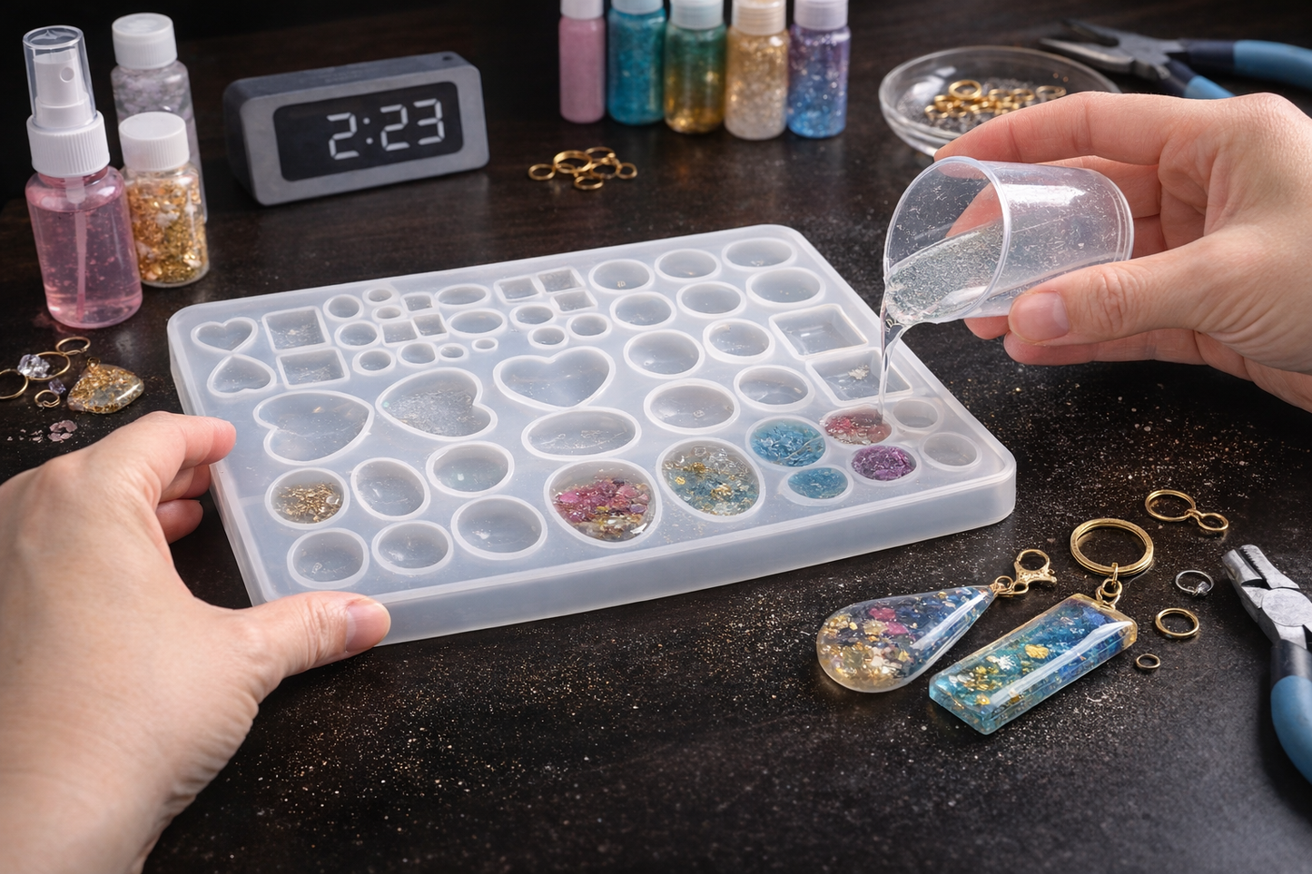 Gemstones Jewelry Silicone Mold for Resin Art | Crystal & Jewelry Casting Mold