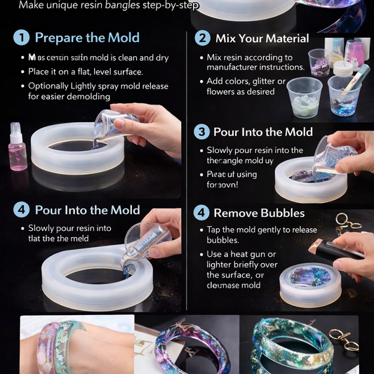 Bangle Bracelet Silicone Mold for Resin Jewelry Making & DIY Crafts